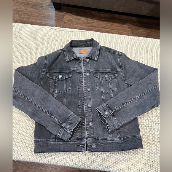 Judy Blue Jean Jacket Womens L Charcoal Black Denim Trucker Button Up Stretch - Picture 2 of 8